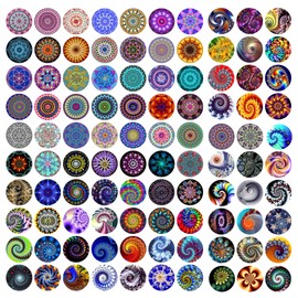 100PCS 25 mm Glow in The Dark Glass Cabochons Printed Glass Dome Cabochons for Crafts Jewellery Making DIY