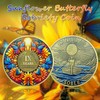IELCJJ 9 Year Sobriety Coin, Delicate Sunflower Sobriety Chip Colorful