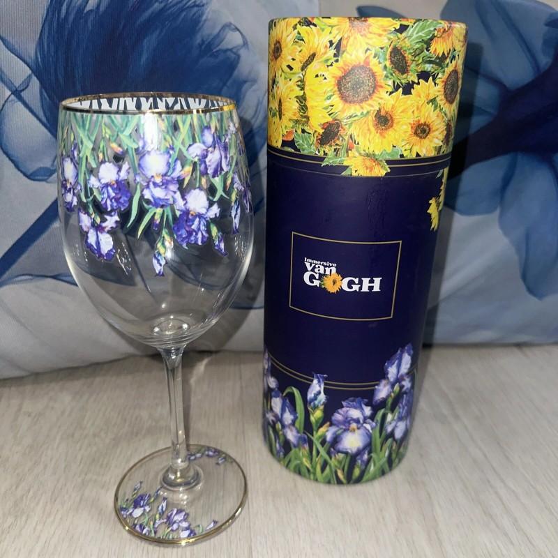 The Play Van Gogh Museum WINE Glass Irises design collectible