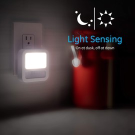 GE LED Motion Sensor Night Light, Plug-In, Dusk-to-Dawn Sensor, 20 Lumens, Soft White, Ideal for Bedroom, Bathroom, Kitchen, or Hallway – 46439 (2 Pack)