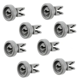 8X Dishwasher Upper Basket Wheel Compatible with Zanussi 50286967000 50269970005 50278101006 50269921008 50286966002 Zanker 764817 889198 Universal 25mm Top Bottom Roller Runner & Clip Axle