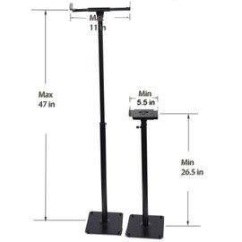 2 Speaker Stand 4 ft Adjustable Silver MS07B2 1B7