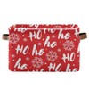 Rectangular Christmas Storage Bin Santa Claus Snowflake Christmas Basket with