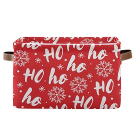 Rectangular Christmas Storage Bin Santa Claus Snowflake Christmas Basket with Handles - Nursery Storage, Laundry Hamper, Book Bag, Gift Baskets