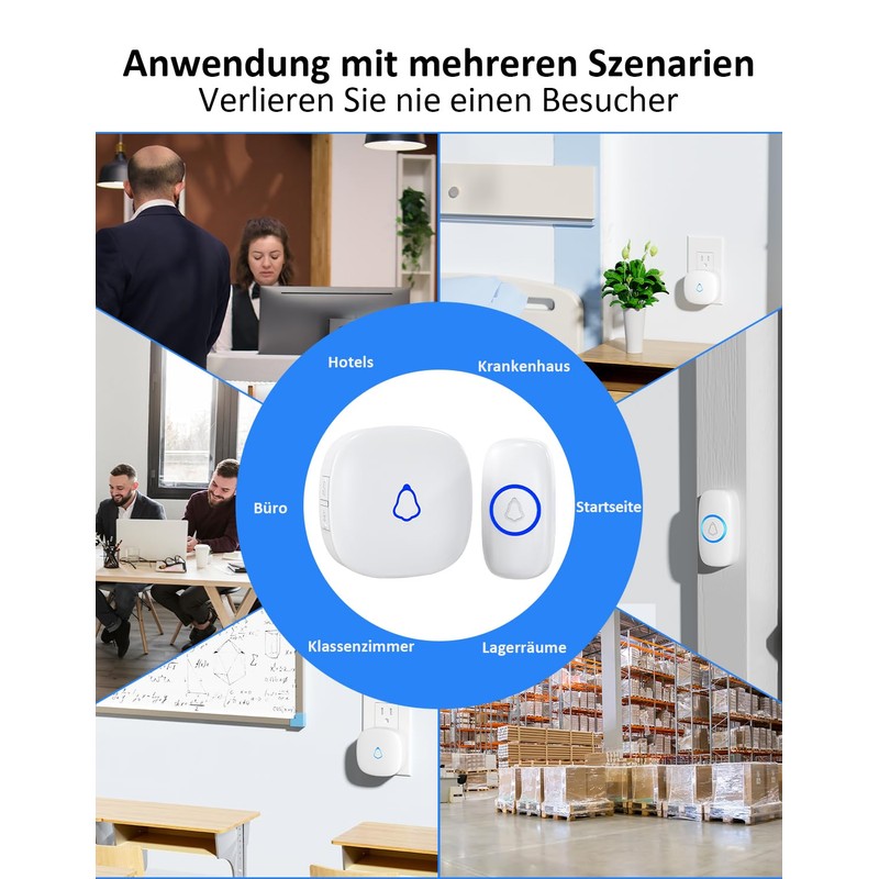 SECRUI Wireless Doorbell, Easy Installation, Waterproof, Adjustable Volume, 58 Chimes,