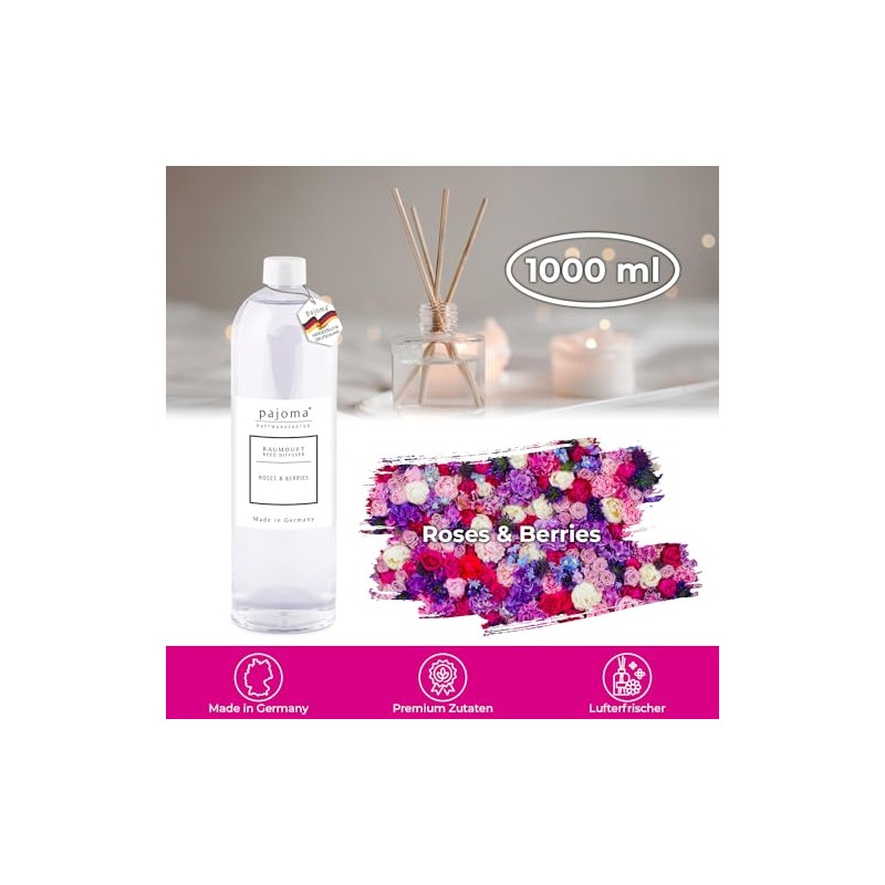 pajoma pajoma? Raumduft Nachfllflasche 1000 ml, Roses & Berries |