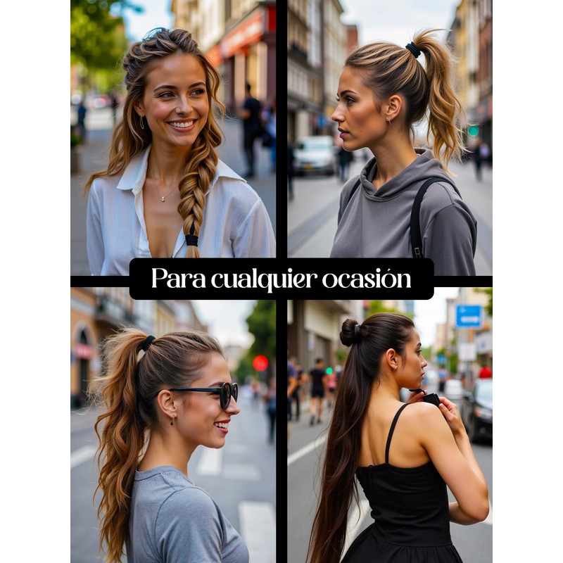 (100 Pcs) Ligas para el Cabello + Scrunchie de Regalo