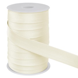 LEREATI Satin Bias Binding Tape for Sewing 1 Inch x 50m Sewing Bias Tape Double Fold, Upholstery Webbing Tape for Sewing, Bunting, Seaming, Quilting, Hemming (Off-White)