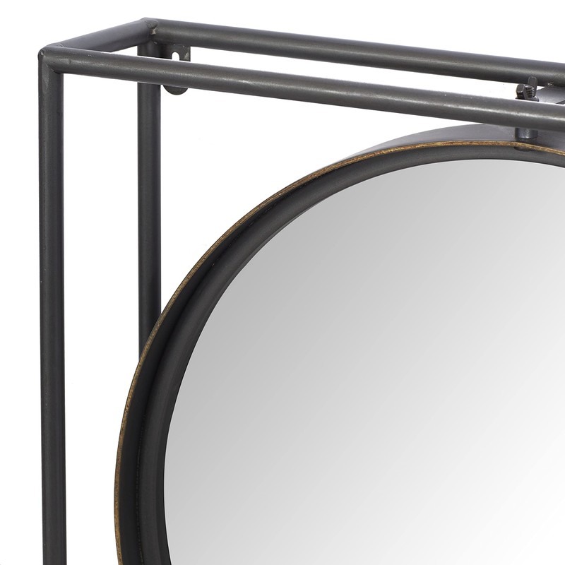 Deco 79 Metal Wall Mirror with Grid Frame, 52" x