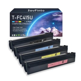 SavFinto T-FC415U TFC415U High Yield Toner Cartridge Compatible T-FC415U-K T-FC415U-C T-FC415U-M T-FC415U-Y Replacement for Toshiba E-Studio 2515AC 3015AC 3515AC 4515AC 5015AC Printer (BCMY,4Pack)