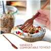 Hoement Wooden Kitchen Utensil Handle Fork Mixing Fork for Salad