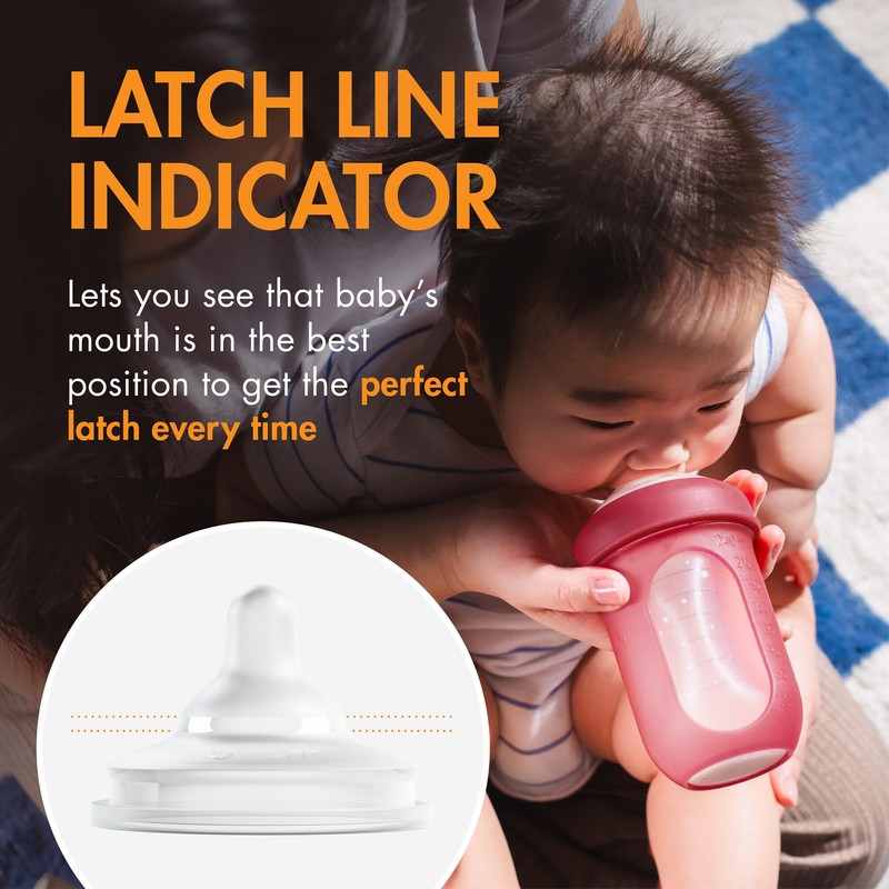 Boon Nursh Curve Silicone Baby Bottle Nipples - Platinum Food-Safe