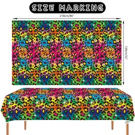 LSJDEER 4 Pack Rainbow Cheetah Party Tablecloth - Rainbow Leopard Party Decorative, Cheetah Tablecover Leopard Table Cloth, for Kids Birthday Baby Shower Picnics Supplies (51 x 86 Inches)