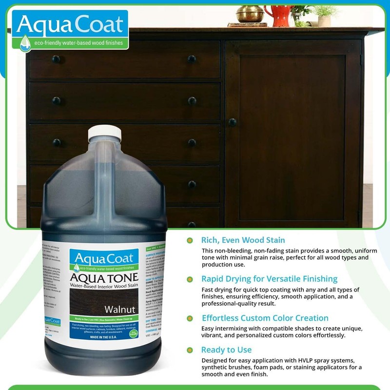 Aqua Coat Aqua Tone Water-Based Wood Stain (Gallon, Walnut)