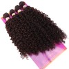 Dark Brown Afro Kinky Curly Synthetic Hair Weave 4 Bundles
