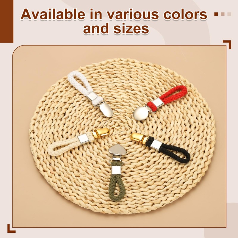 PATIKIL 5 Pcs Hanging Tea Towel Clips, 0.9" Width Braided