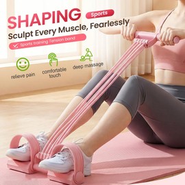 Genérico Bandas Resistencia con Pedal Asas, Cuerda Tensión Multifuncional, Banda Elástica Resistencia para Yoga, Equipo Ejercicio Casero para Entrenamiento Corporal Completo, Cintura, Brazos Piernas