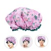 TOVINANNA 2pcs Double Layer Satin Shower Cap Bathing Cap Double