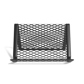 1InTheOffice Business Card Holder Desk, Desk Card Holder, Business Card Holder Mesh, Black, 1 Compartment, 2 Pack