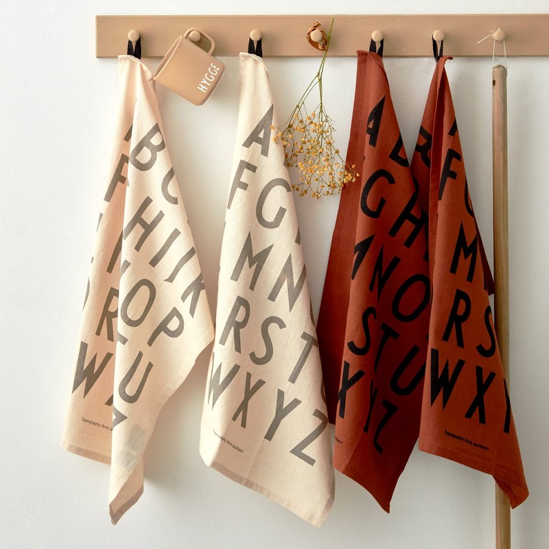 Design Letters Classic Tea Towel (White) - 100% Cotton, Oeko-Tex