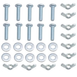Meuey Lyot 1/4"-2 0-1" Screw Bolts and Wing Nut Kit Wing Nuts and Bolts Bolt and Nut Washer Set Wing Nut and Bolt Set Long Bolts Wing Bolt with Washers 10 Set (1/4 inch to 20x1 inch)