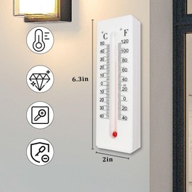 Key Cabinet Outdoor, Key Lock Box, Thermometer Decorative Hide a Keys Lockbox for Outside Waterproof Dexspoeny Secret Hidden Storage Coins, Money and Hold House Spare Keys for Safe Storage