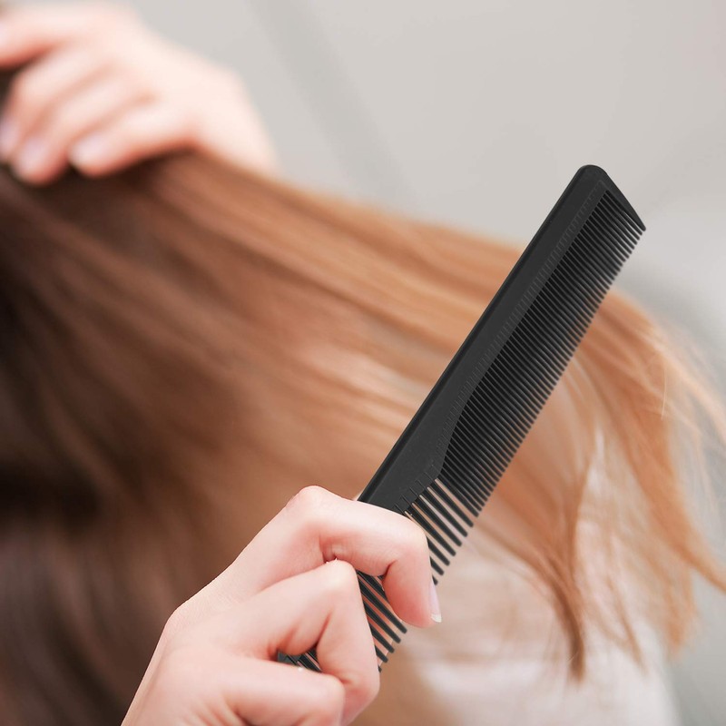 12 Peines de Peluquería de Plástico Negro, Peines de Dientes