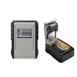 Decruil Lock Box for Keys, Wall Mounted Key Safe with Code for Outside, Waterproof Combo Lock Box for Car Key, Door Key