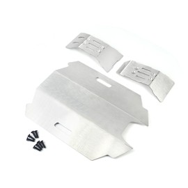 JOYSOG RC Chassis Armor Set for Arrma 1/14 Mojave GROM Stainless Steel Front Rear Chassis Armor Protection Plate Skid Plate Upgrade Parts(3pcs/Set)