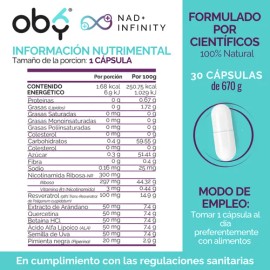 Oby Nad+ Resveratrol Potenciado 8 Ingredientes: Nr Nicotinamida Ribosa, Resveratrol, Acido Alfa Lipoico, Betaina, Quercetina, Piperina, Uva, Arandano | Precursor Nad Nmn Infinity 100% Vegano 30 Dias