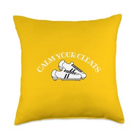 Calm Your Cleats- Soccer, Softball- Sports, Funny, Fan Throw Pillow