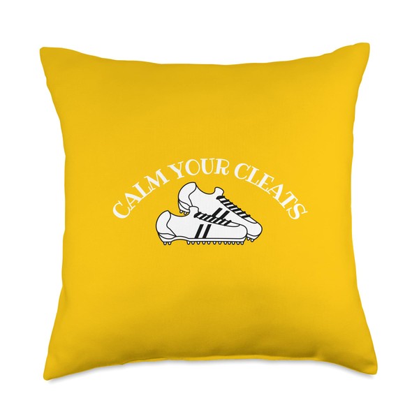 Calm Your Cleats- Soccer, Softball- Sports, Funny, Fan Throw Pillow