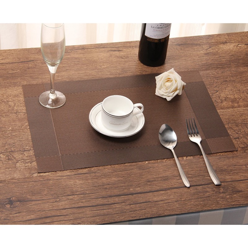 Dooppa PVC Insulation Non-slip Placemats Washable Table Mats Set of