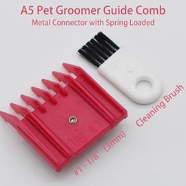 Professional A5 Style Animal Hair Clipper Attachment Guard Guide Cutting Combs 76926-900, Compatible with Oster Classic 76 A5 Andis AG BG Wahl KM Pet Groomers (Magenta, #1-1/8")