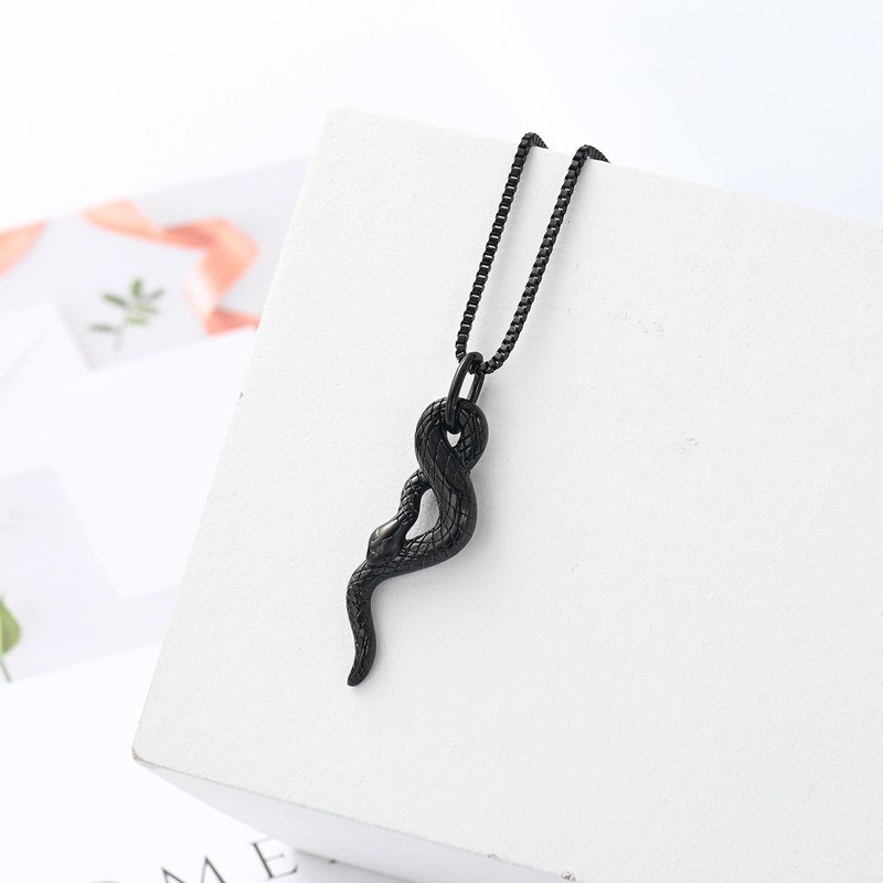 XSMZB Cremation Jewelry Snake Urn Necklace for Ashes Stainless Steel