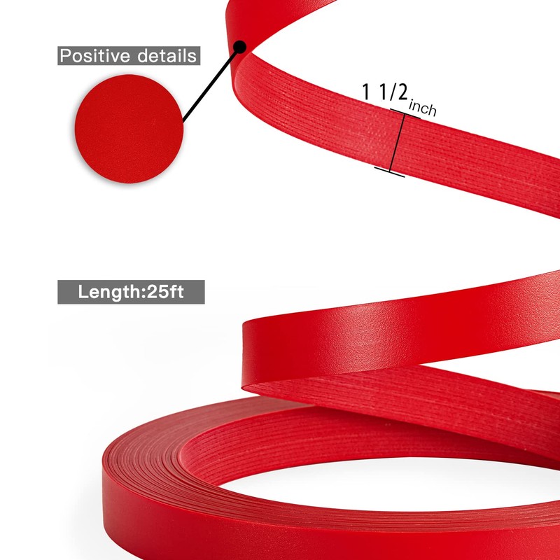 ZYJT Red Edge Banding, 1 1/2" x 25ft Non Glued