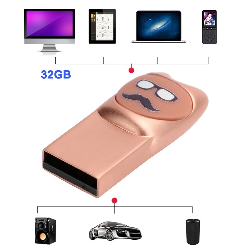 U Disk Cartoon Moustache Pattern USB Flash Drive Computer Data