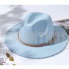 Lisianthus Women Classic Felt Fedora Wide Brim Hat with Belt