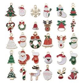 iloveDIYbeads 30pcs Christmas Snowflake Charm Pendant for DIY Jewelry Making Necklace Bracelet Earring DIY Jewelry Accessories Charms (HK416)
