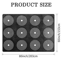 Kids Rug, Classroom Carpets Playmat Rugs - 5x7 Ft Kids Carpet with Rubber Backing, Circle Bullseye Abstract Children's Seating Rug Play Mat Nursery Rugs for Children Bedroom Playroom Elementary, Black