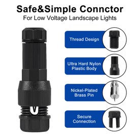 Meimom 20PACK Low Voltage Waterproof Replacement Landscape Light Cable Connector 12-20 Gauge Wire Connectors for Landscape Lighting Path Lights