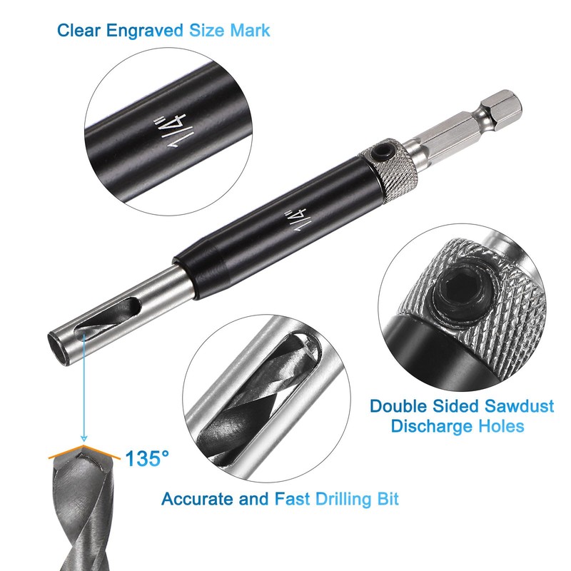 sourcing map 22pcs Self Centering Drill Bit Set 5/64" -