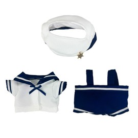 niannyyhouse Sailor Outfit Set of 3, Hat, Shirt and Overalls for 6.9 - 6.7 inches (15 - 17 cm), Doll Clothes (Dark Blue)