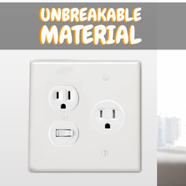 OhLectric Two Gang Duplex, Hole Wall Plates For Single Receptacle Outlet - Smooth Face Switch Plates - Standard Size - Decora Wall Plates - 200 Case Quality - White, Pack of 2 - OL-46252