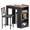 VECELO Small Bar Table and Chairs Tall Kitchen Breakfast Nook