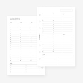 Franklin Covey Compact Undated Weekly Vertical Timed Hourly Week on Two Pages Planner Insert for Filofax Personal, LV MM agenda refill 6 hole 4.75 x 6.75