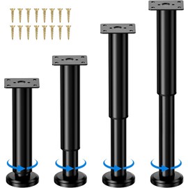 Yutxiaoyi Adjustable Height Bed Support Legs for Bed Frame/Bed Center Slat,4 Pcs Metal Adjustable Furniture Legs 7.08-12.2 inch for Bed/Sofa/Cabinet/Couch/Table,Heavy Bed Replacement Legs