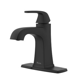Pfister Bellance Bathroom Sink Faucet, Single Handle, Single Hole or 3-Hole, NSF Certified, Matte Black Finish, LF042BLLB