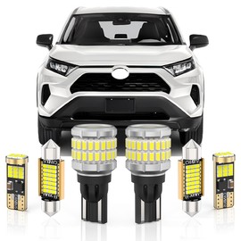 BMT xms LED Interior Light Kit Replacement for Toyota RAV4 2006-2023,6000K Cool White Light Bulbs + 912 921 LED Back Up Reverse Lights, 16 Pieces