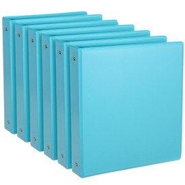 CIXILDTS 6-Pack 1-Inch Binder, Standard 3 Ring Binder Fit Letter Size Paper, Presentation View Binders, Light Blue